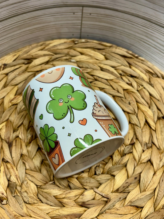 Cappuccino Luck Book St Patrick Coffee Mug