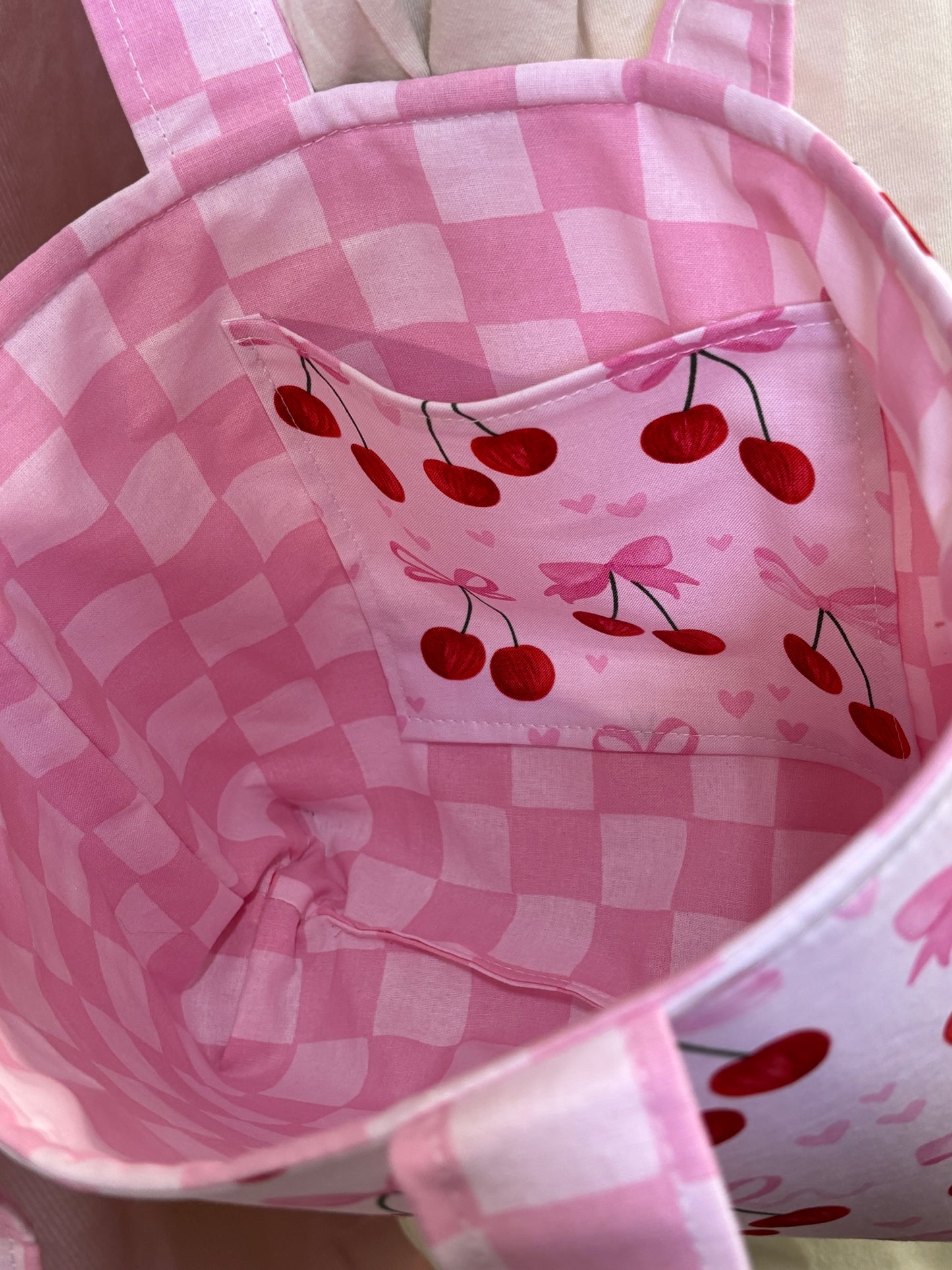 The Mini Bow Picnic Cherry Tote Bag