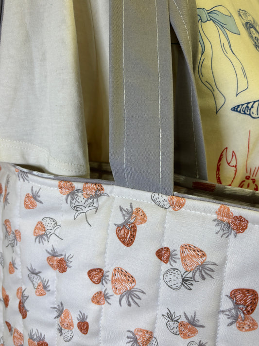 The White Strawberry Tote Bag