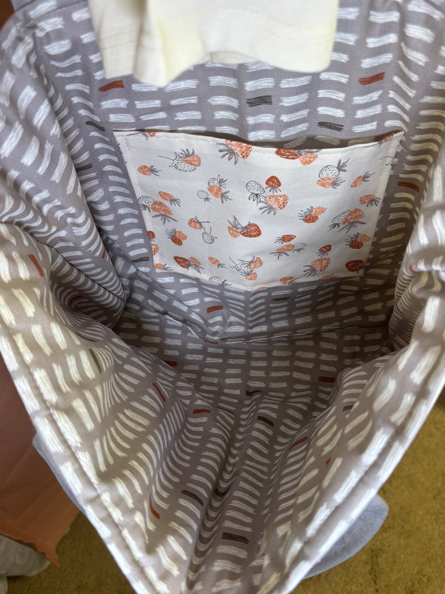 The White Strawberry Tote Bag
