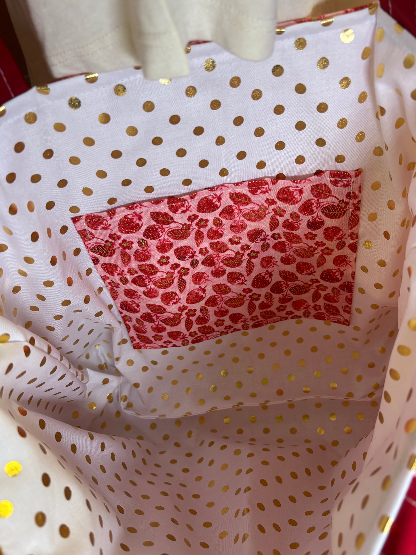The Gold Strawberry Tote Bag