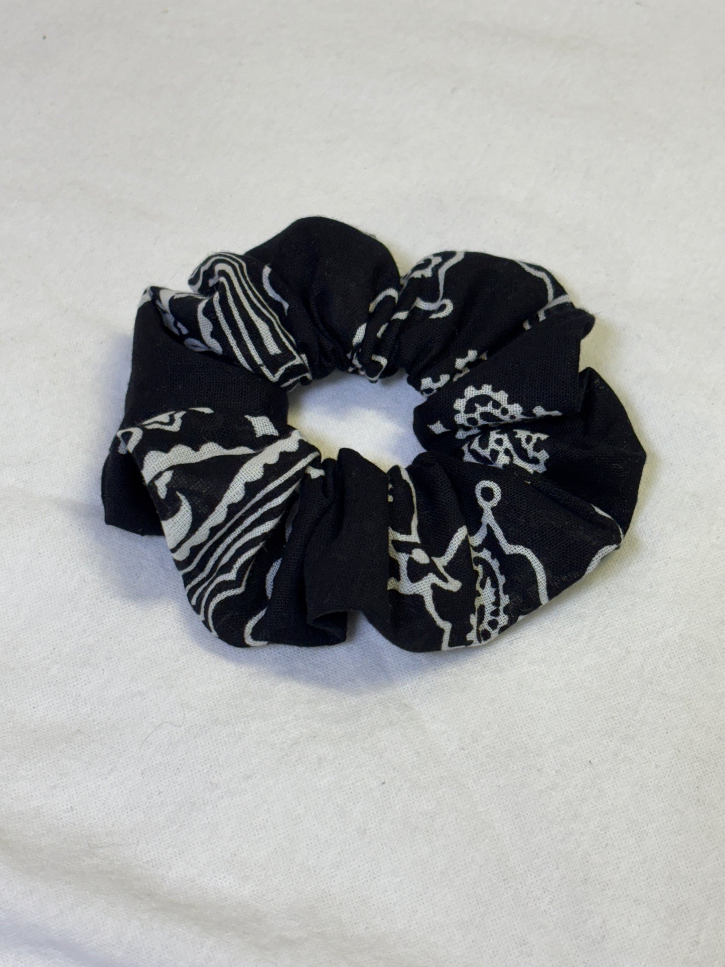 Black Bandana Scrunchie