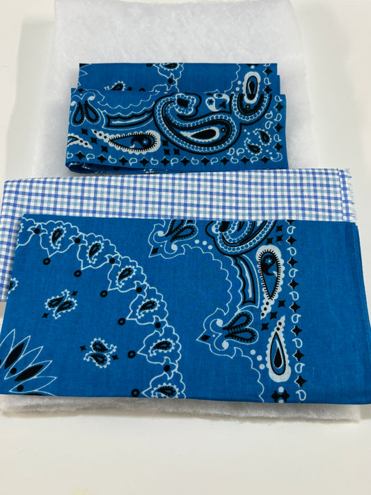 Blue Paisley Bandana Sew a Tote Bag Kit