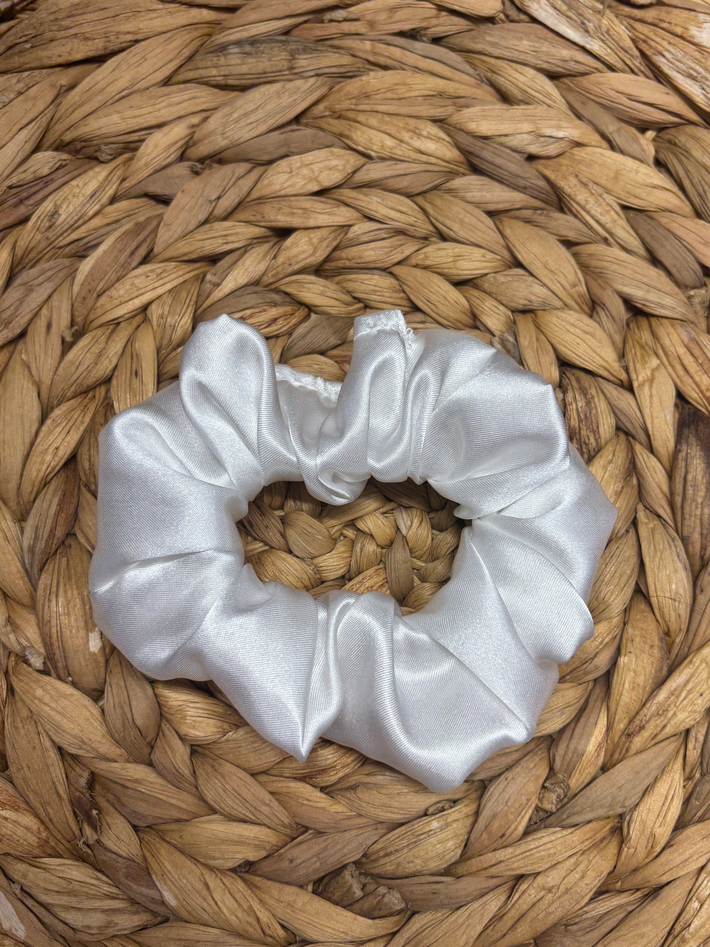 White Satin Scrunchie