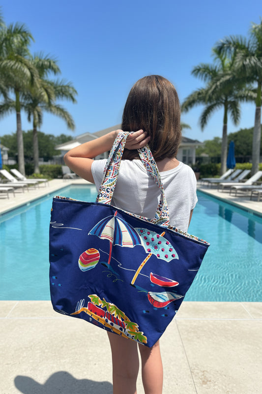 Blue Beach Scenery Tote Bag
