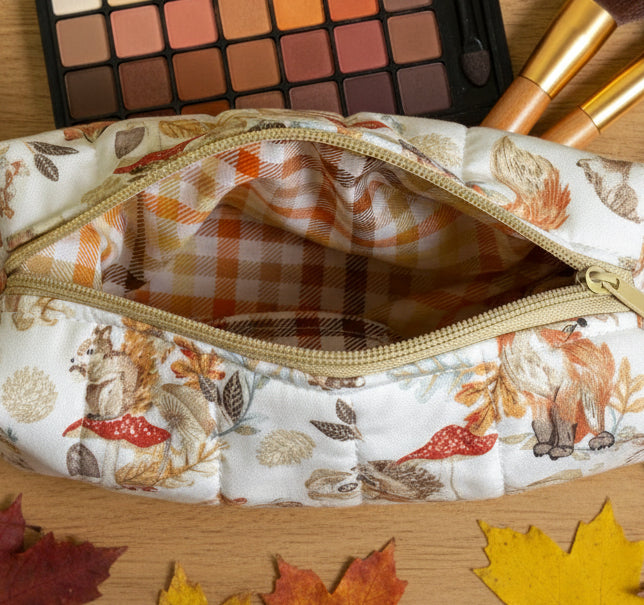 Fall Forest Animal Make Up Bag