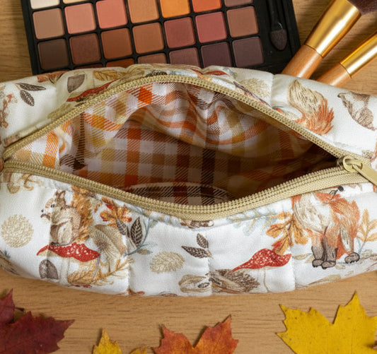 Fall Forest Animal Make Up Bag