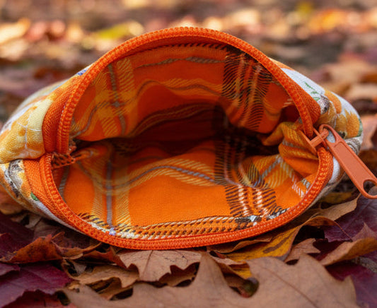 Fall Pumpkin with Teal Foliage Mini Wallet