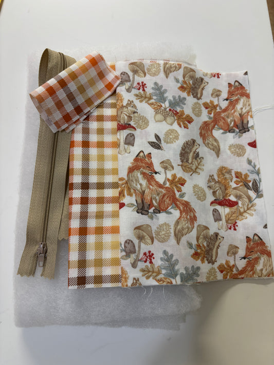 Fall Woodland Animal Sew a Makeup Bag Kit