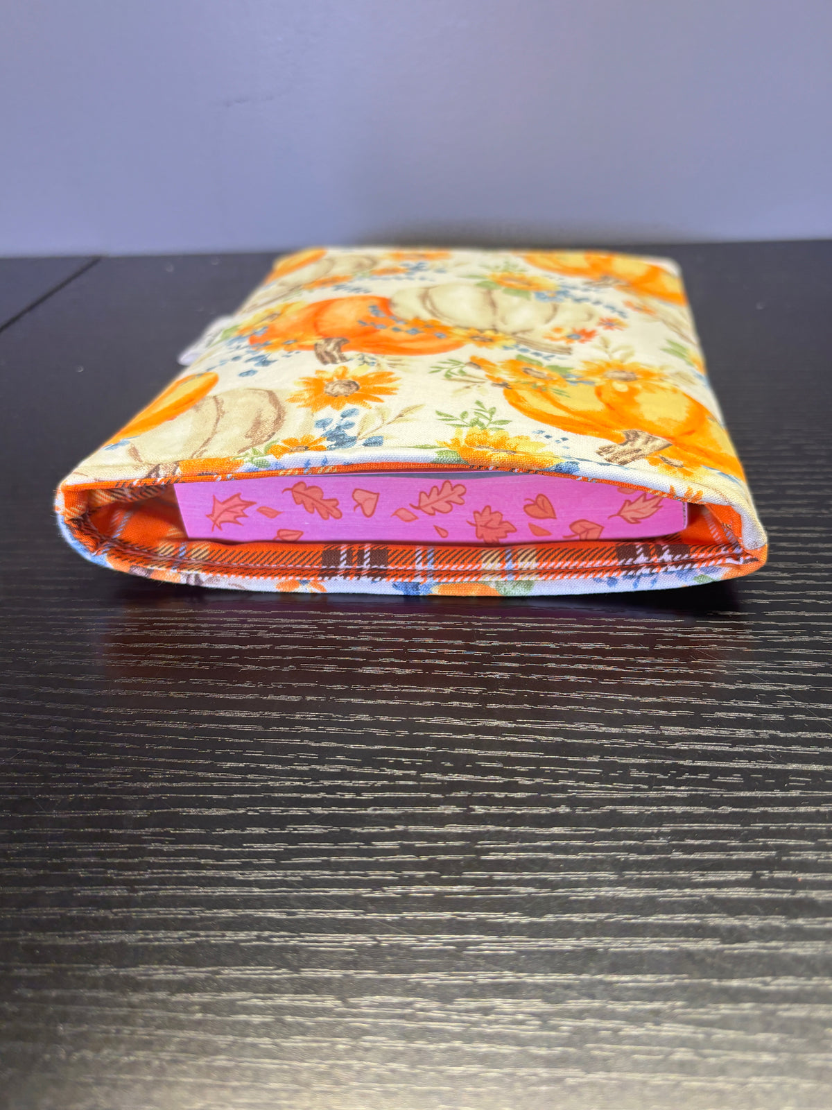 Fall Pumpkin on Teal Book Sleeve