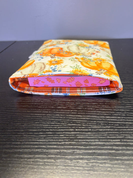 Fall Pumpkin on Teal Book Sleeve