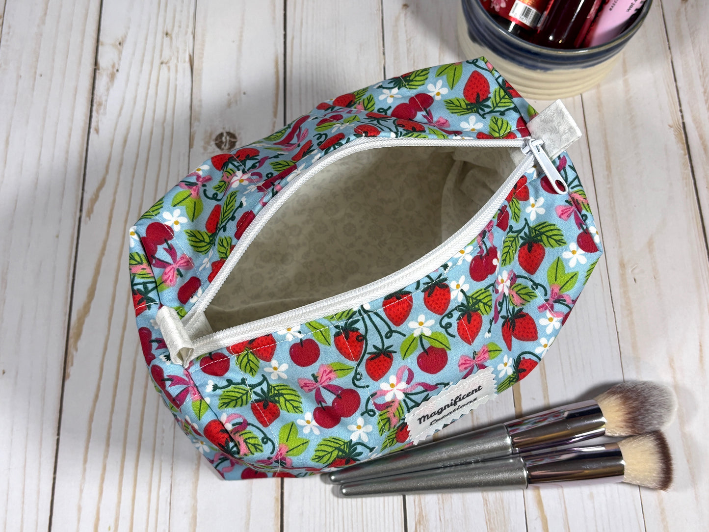 The Strawberry & Cherry on Blue Everything Bag
