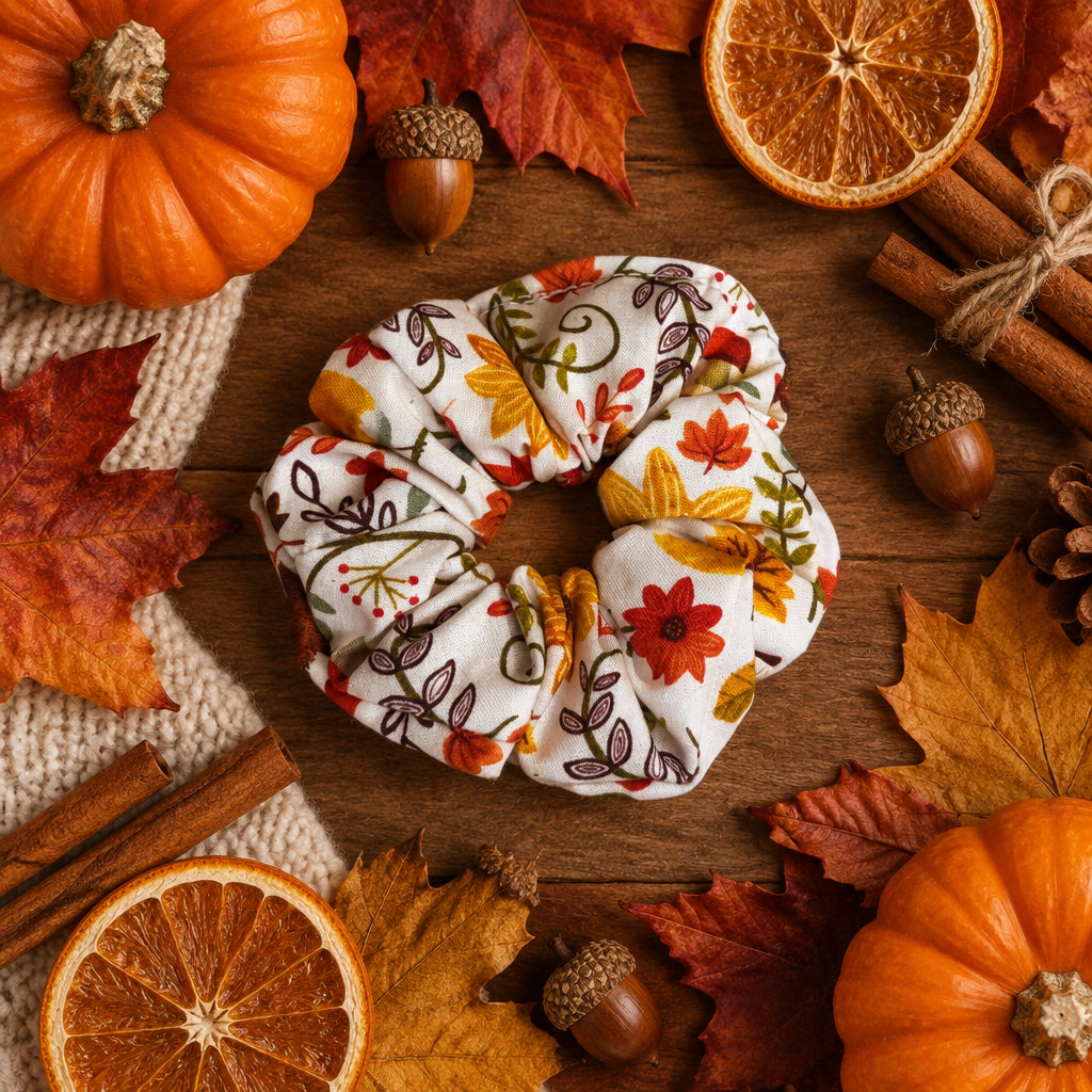 Fall Foliage Sweater Scrunchie