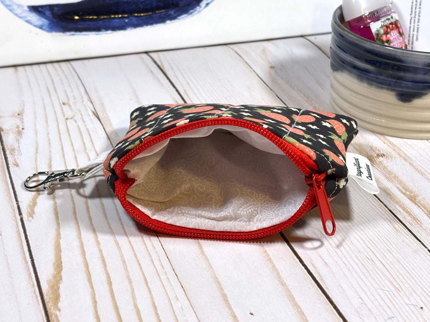 The Black Strawberry Mini Wallet