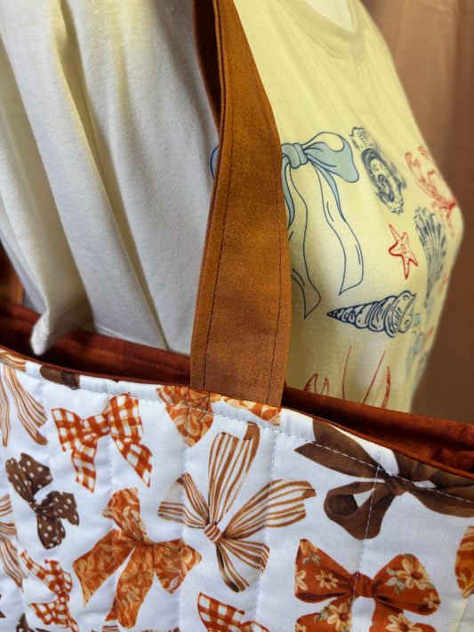 Fall Bow Medium Tote Bag