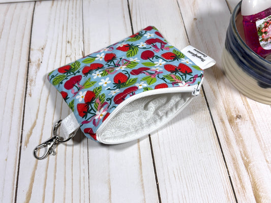 The Strawberry on Blue Mini Wallet