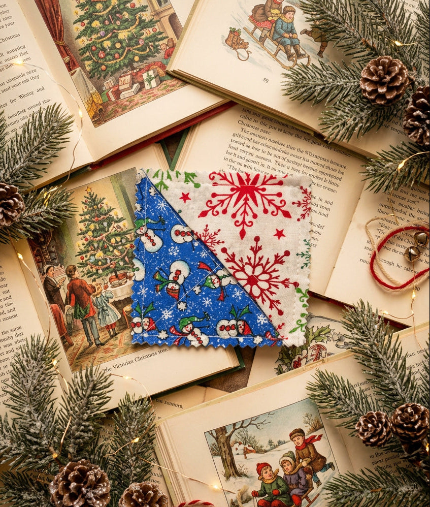 Blue Snowman Corner Bookmark