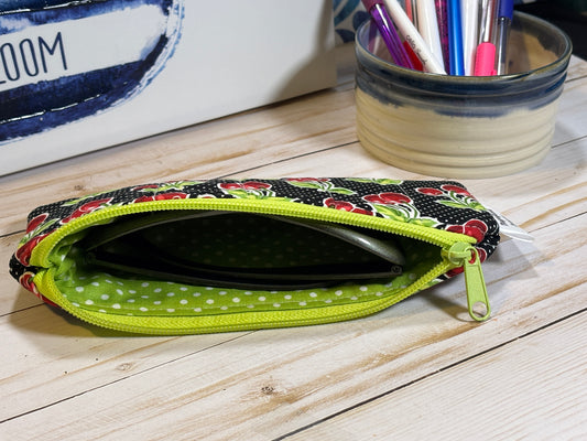 The Cherry on Black Mini Pouch