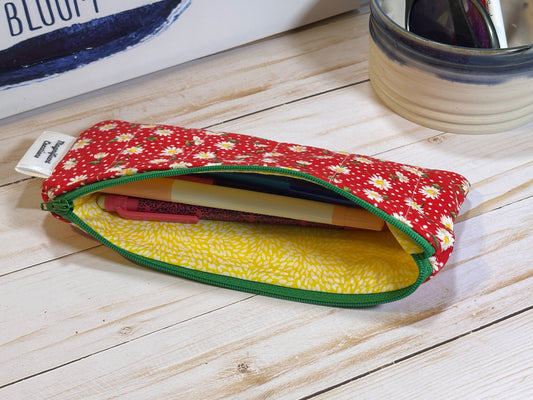 The Daisy on Red Mini Pouch