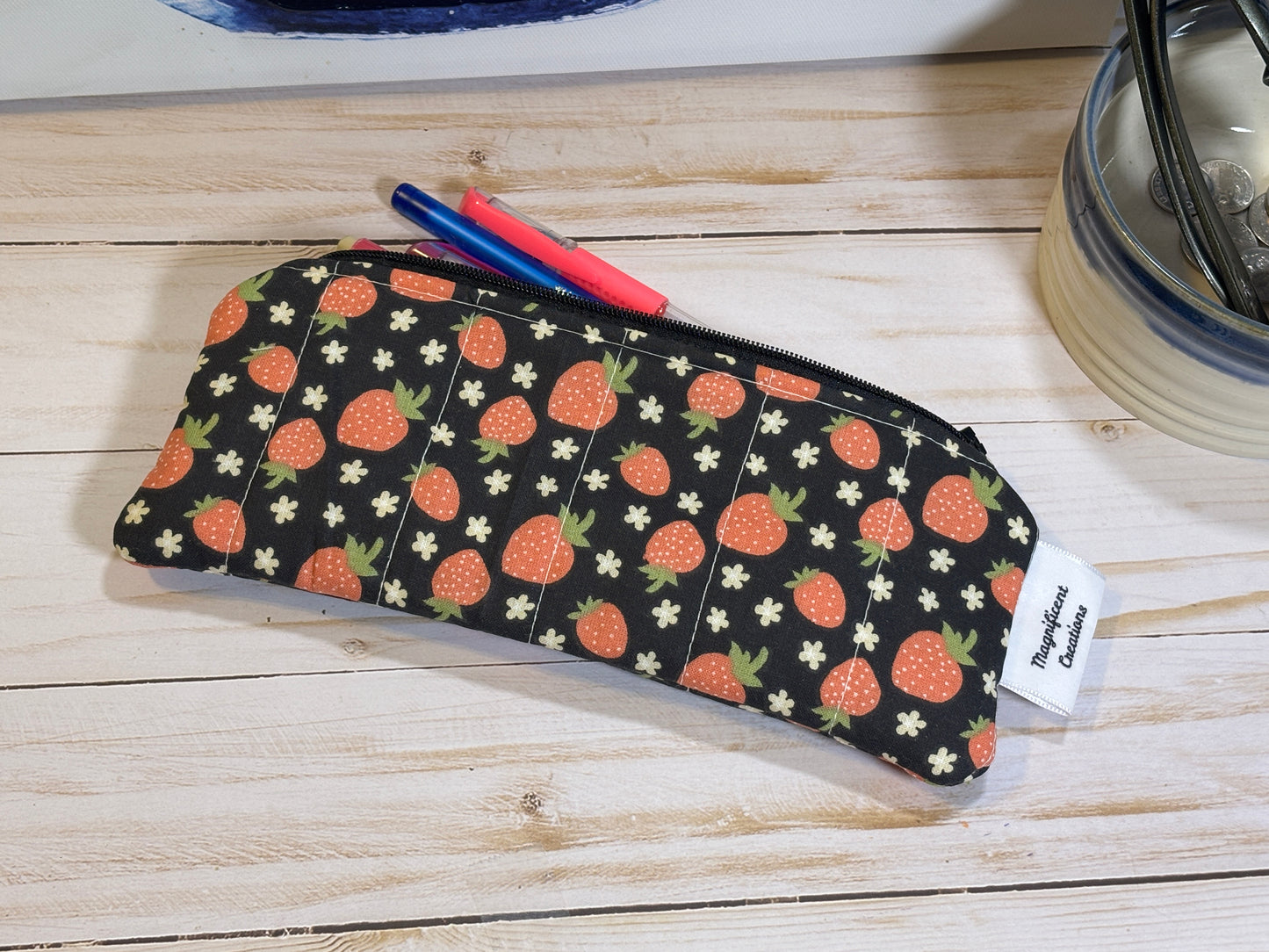 The Black Strawberry Mini Pouch