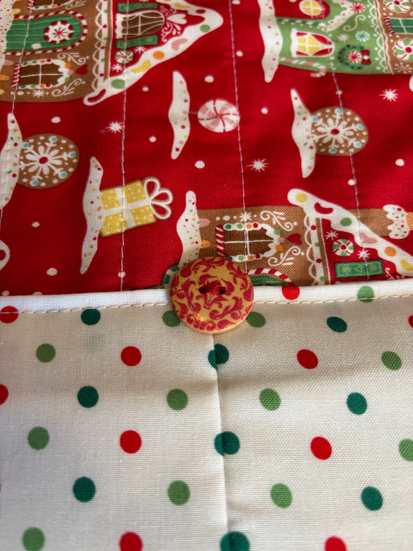 Red Gingerbread house Table Runner