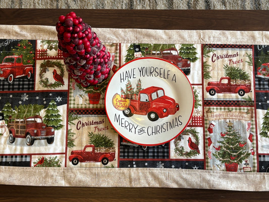 Retro Red Truck Table Runner