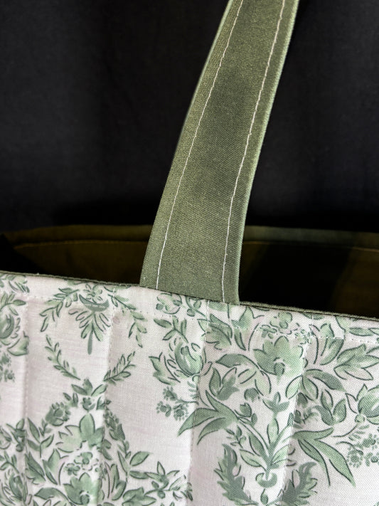 The Green Floral Tote Bag