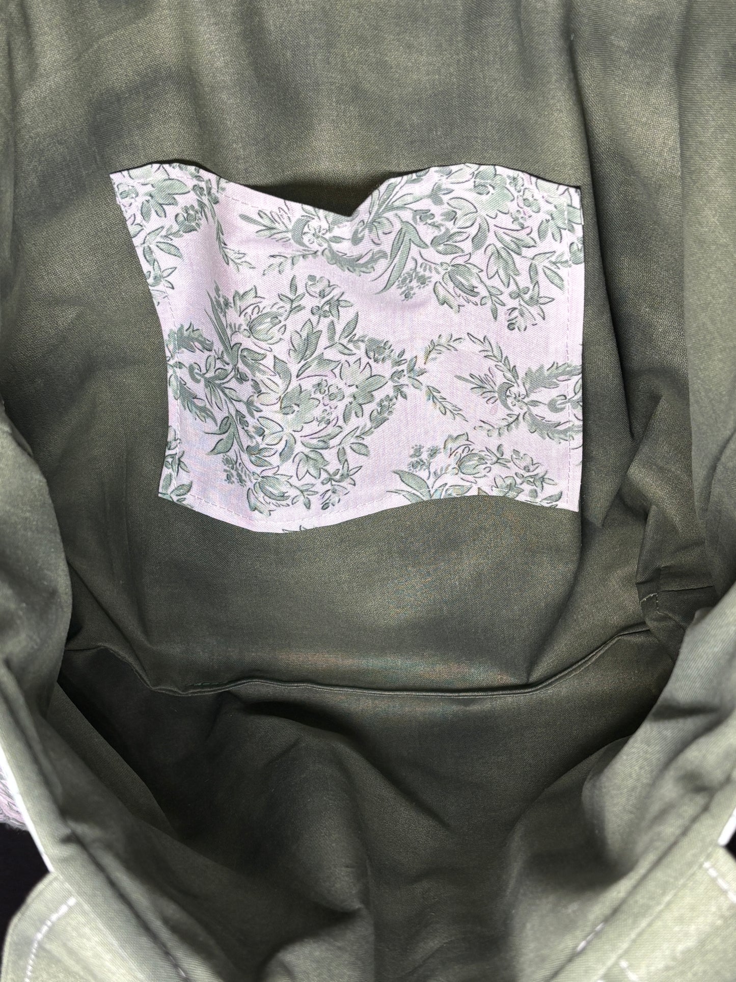 The Green Floral Tote Bag