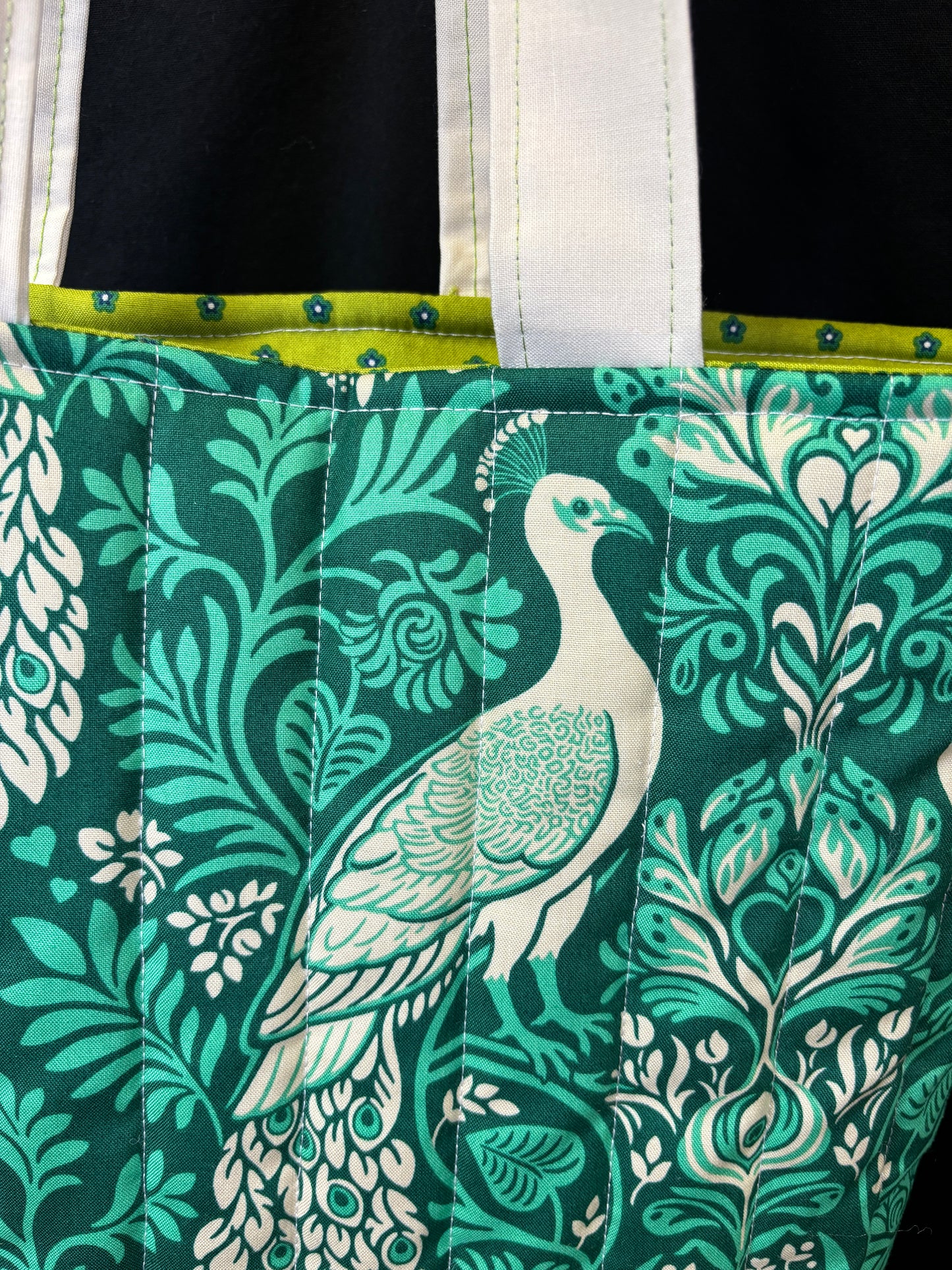 Teal Peacock Love Tote Bag