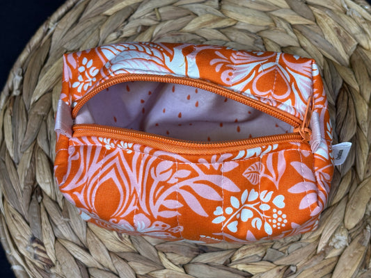 Orange Peacock Make Up Bag