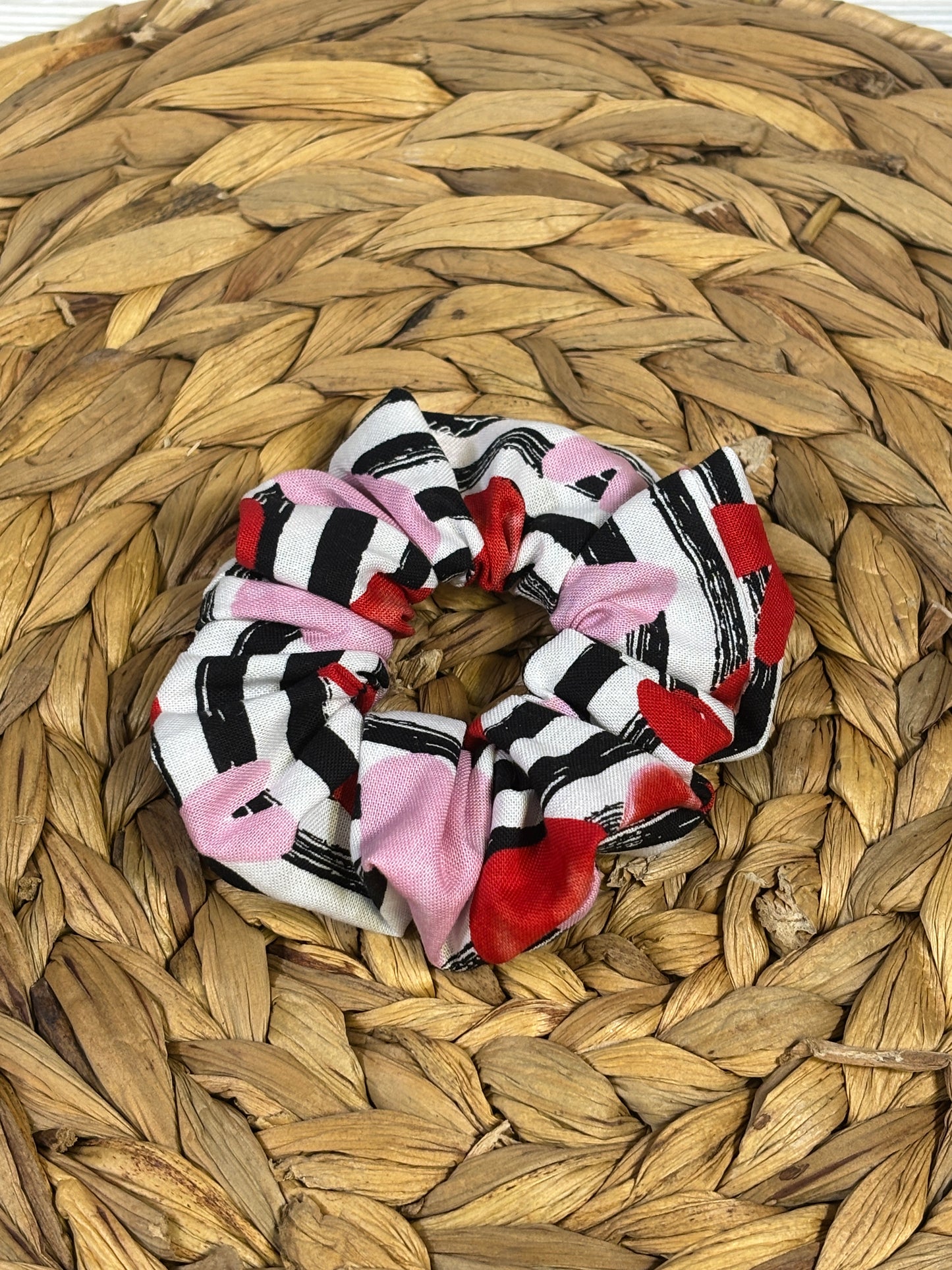 Hearts on Stripes Scrunchie