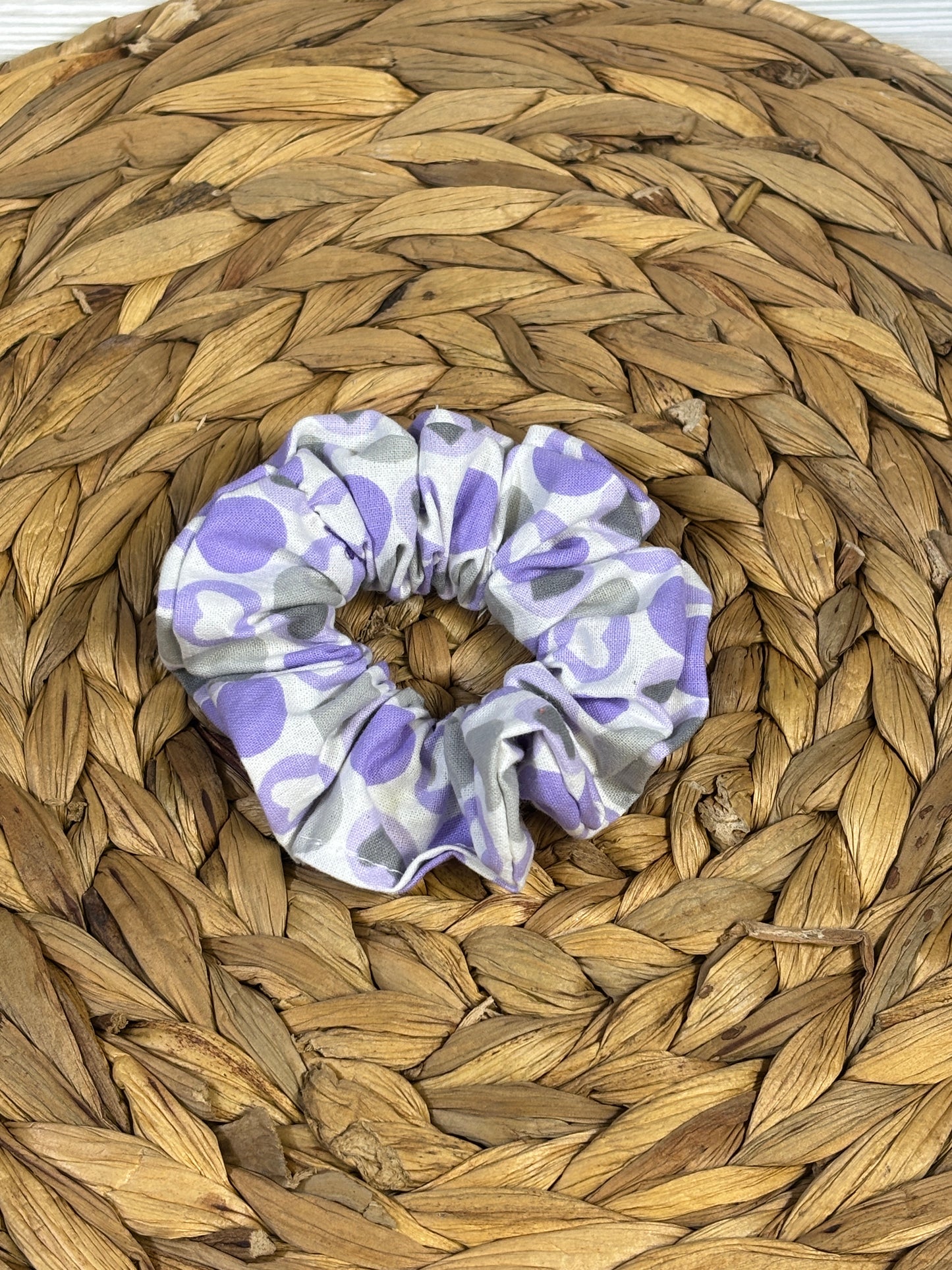 Purple and Gray Scrunchie