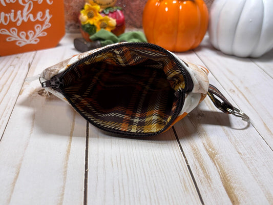 Fall Pumpkin Sweater Mini Wallet