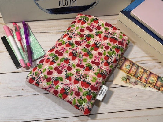 The Strawberry & Cherry on Pink Book Sleeve