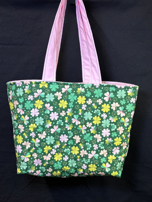 Pink Shamrock Tote Bag