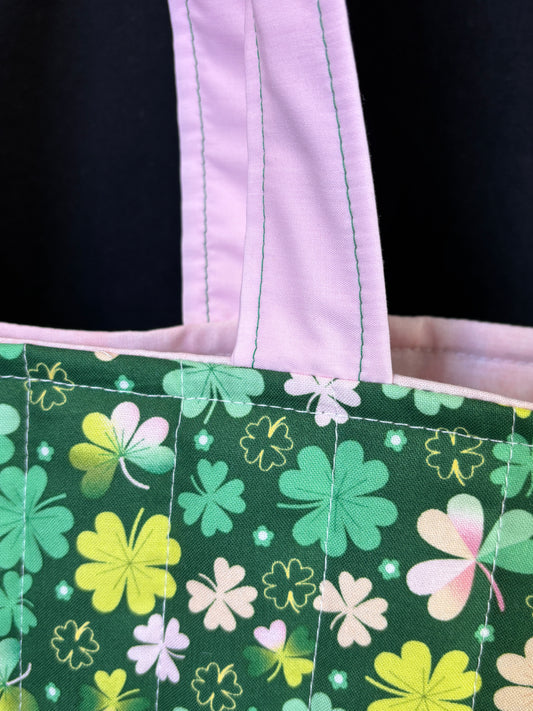 Pink Shamrock Tote Bag