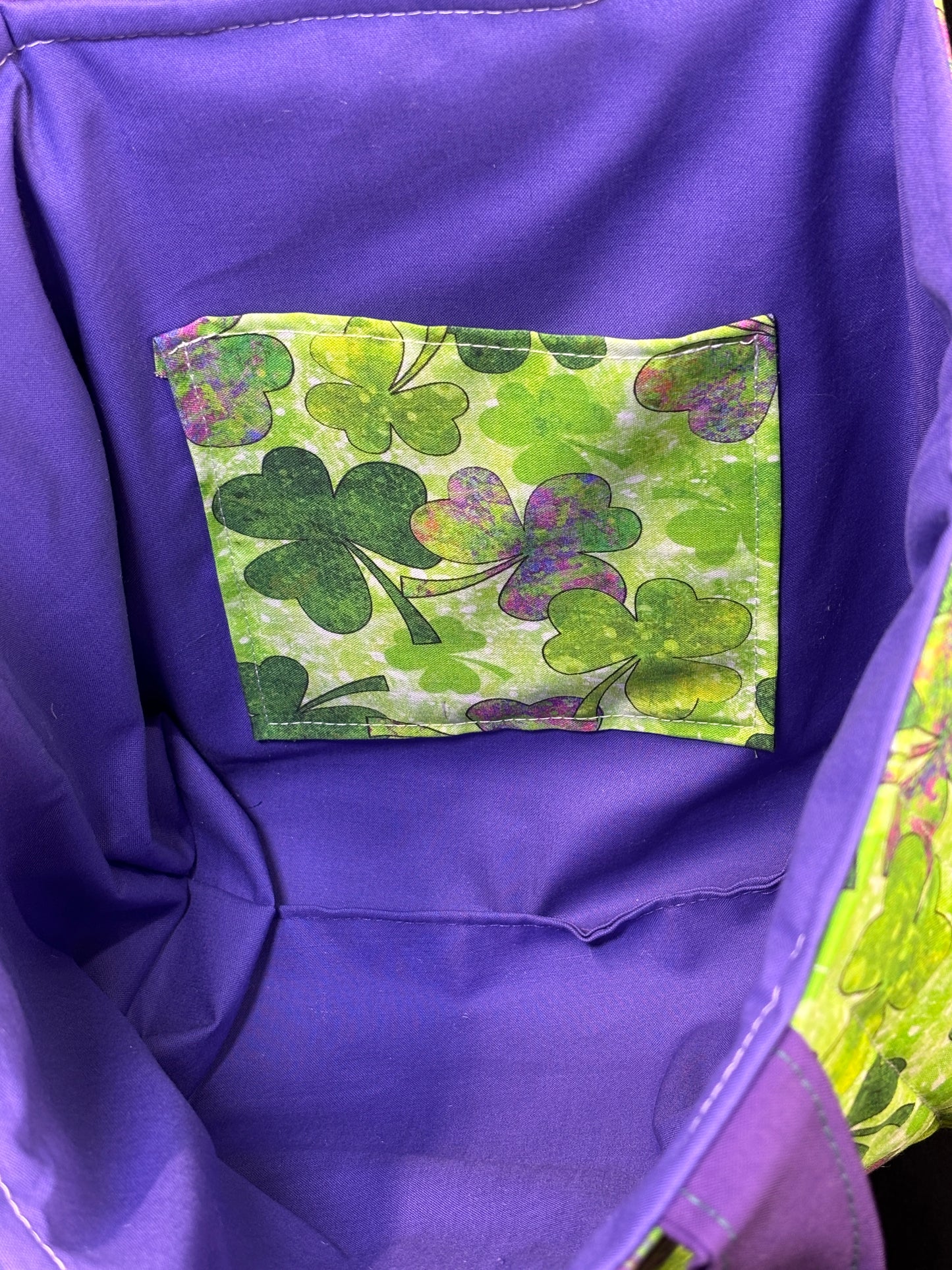 Purple Shamrock Tote Bag