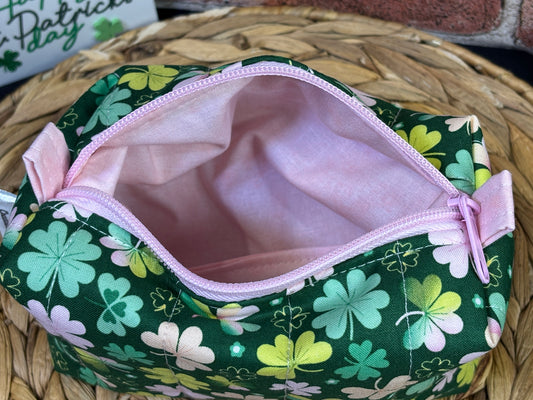 Pink Shamrock Make Up Bag