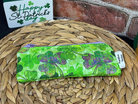 Purple Shamrock Pencil Case
