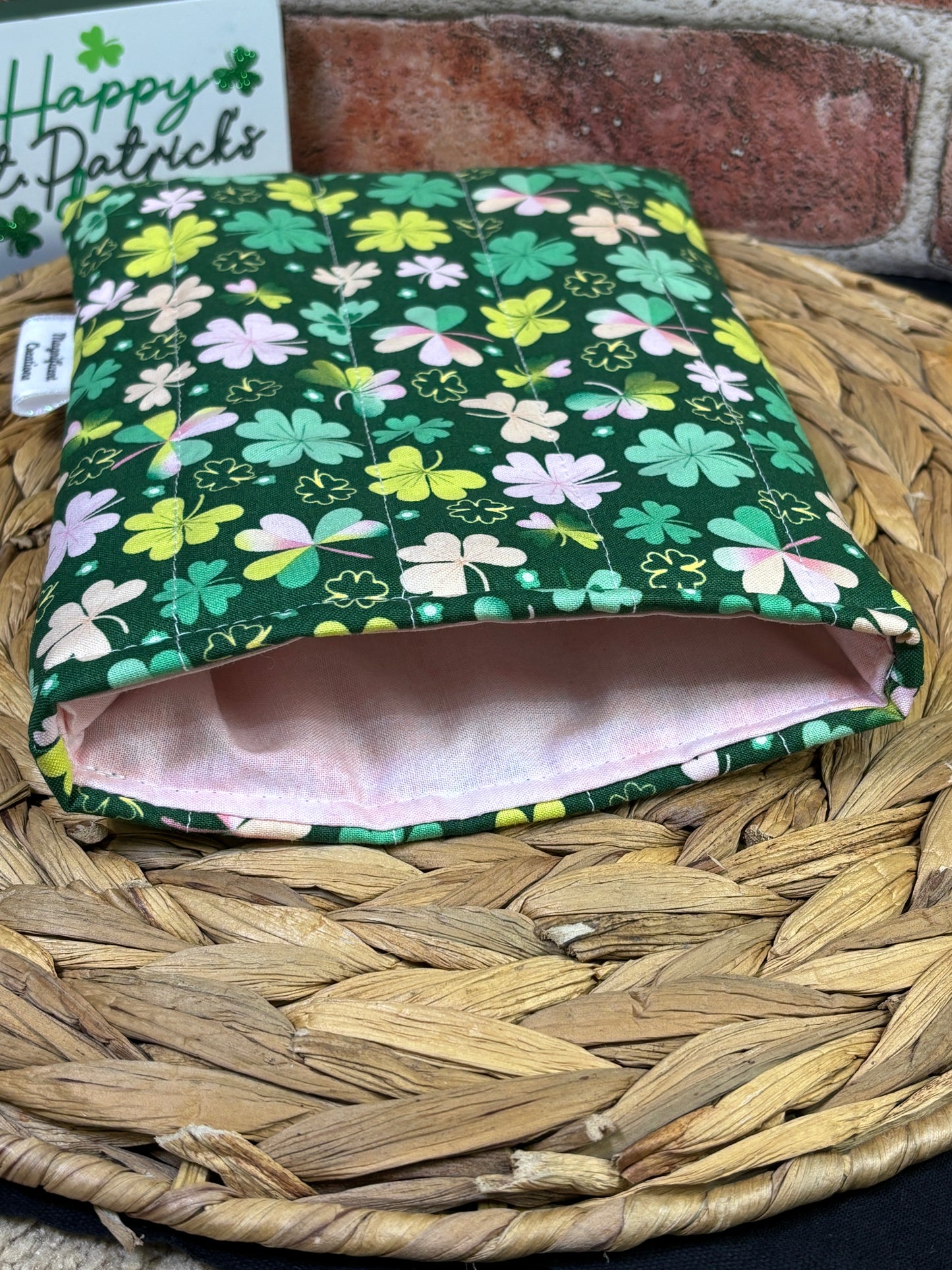 Pink Shamrock Book Sleeve