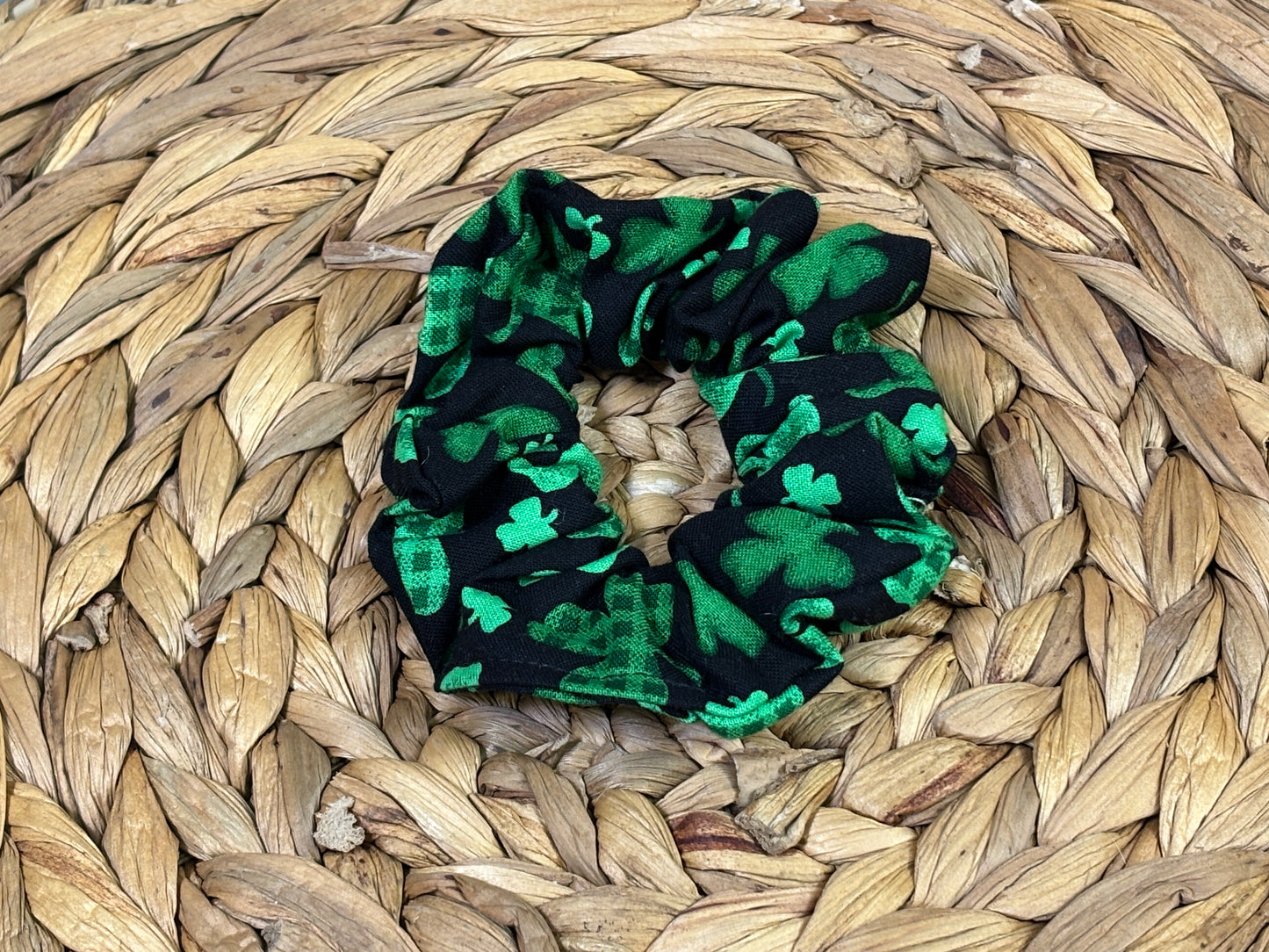 Black Shamrock Scrunchie