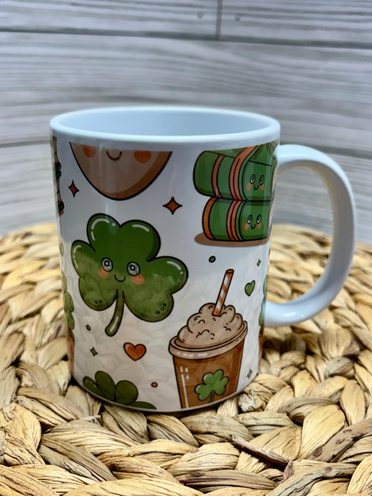 Cappuccino Luck Book St Patrick Coffee Mug