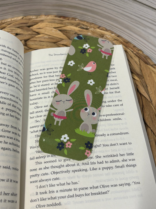 Colorful Bunny Traditional Bookmark