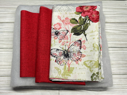 Red Rose Butterfly Sew a Tote Bag Kit
