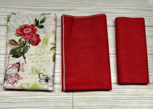 Red Rose Butterfly Sew a Tote Bag Kit