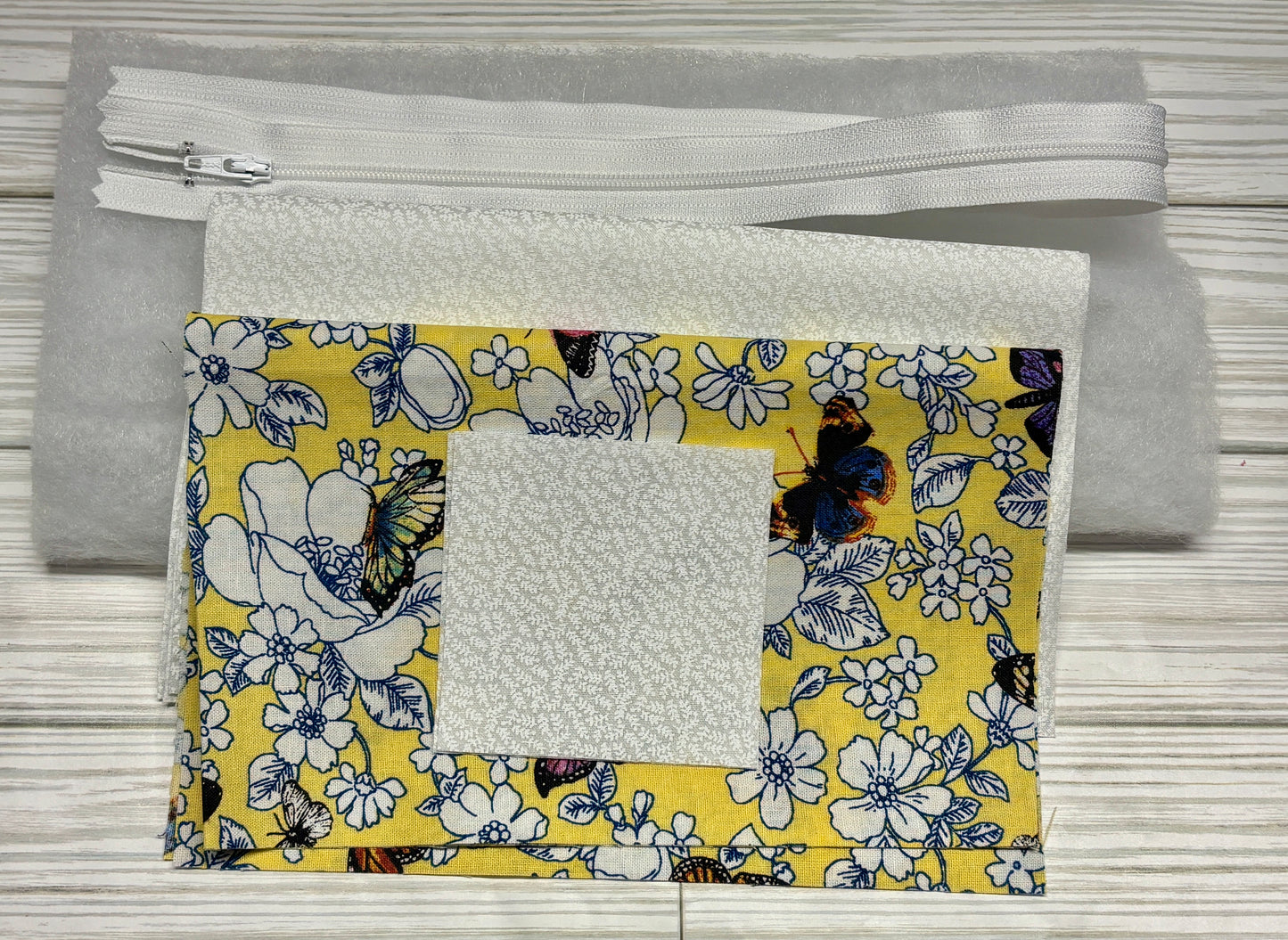 Yellow Butterflies Sew a Makeup Bag Kit