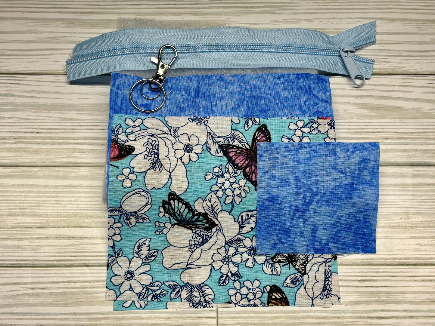 Blue Rose Butterfly Sew a Mini Wallet Kit