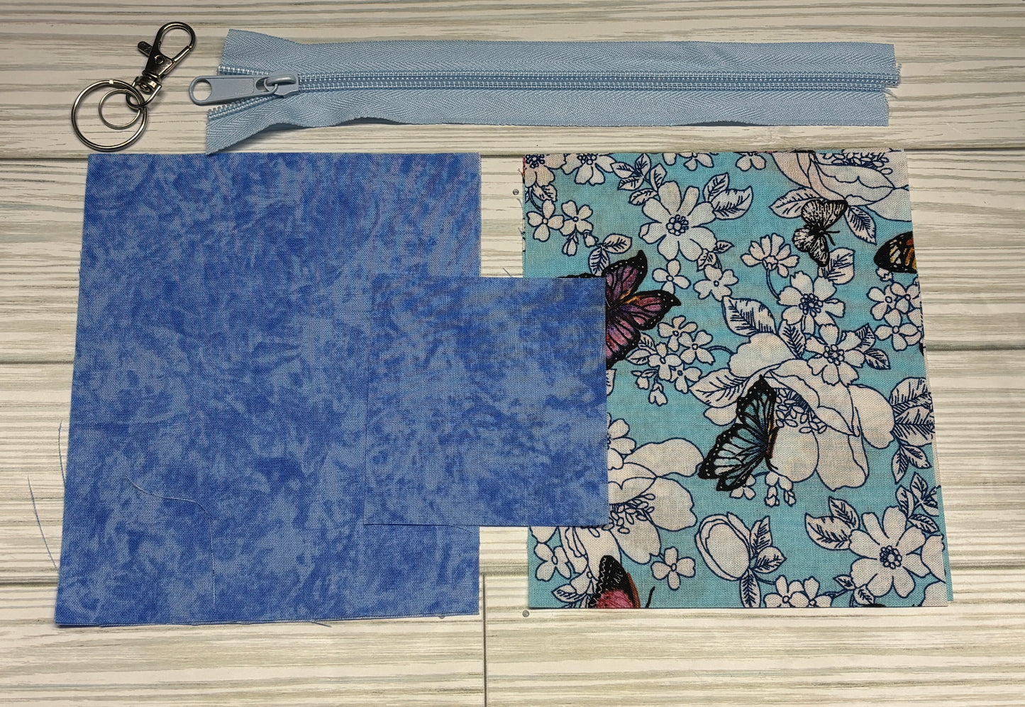 Blue Rose Butterfly Sew a Mini Wallet Kit