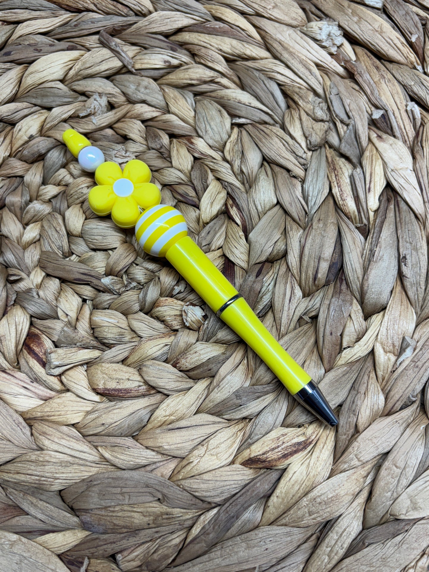 Yellow Flower Beaded Pen