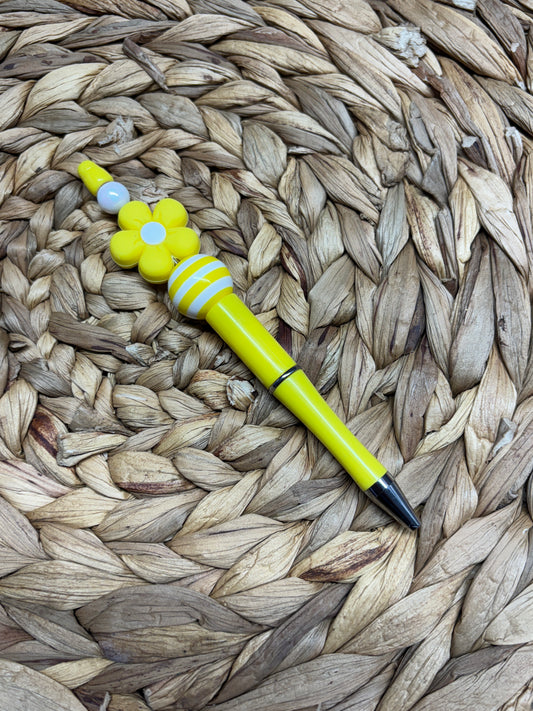 Yellow Flower Beaded Pen